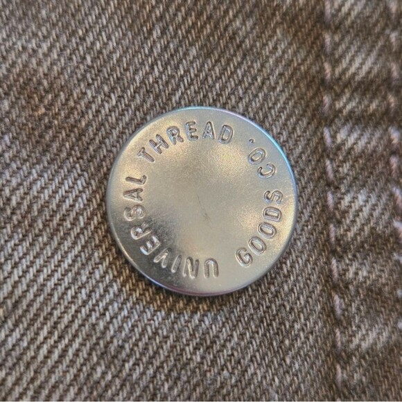 NWT Universal Thread Women's Barrel Chore Denim Jacket Green Silver Snaps 4X - Picture 9 of 11